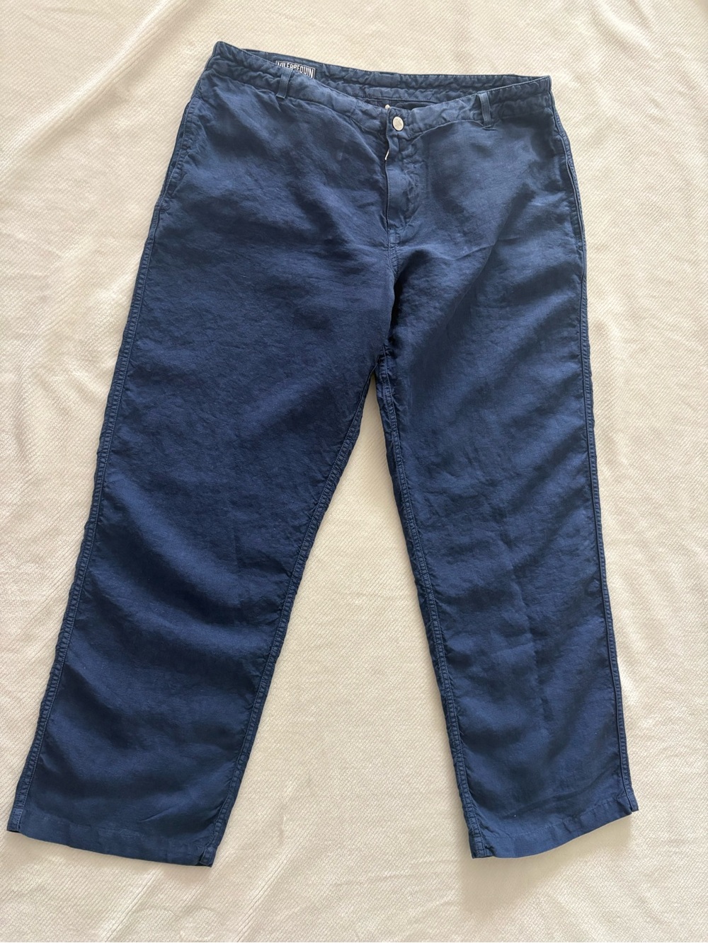 Vilebrequin Navy Blue Casual Linen-Blend pants